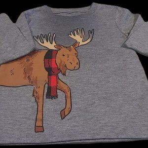 JUST ONE YOU BOYS SIZE 5 GRAY MOOSE LONG SLEEVE TEE NWOT